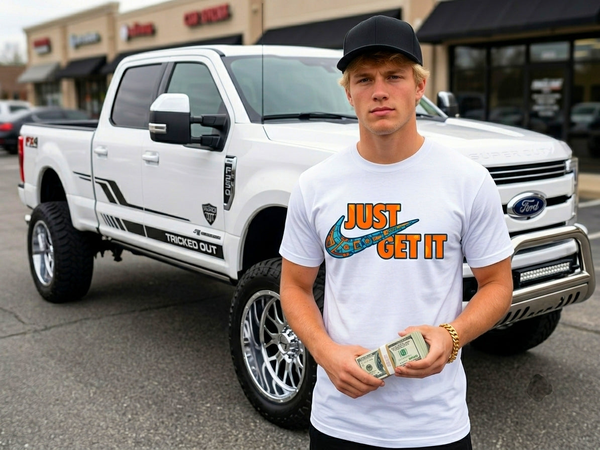 JUST GET IT ROBOTIC graphic tee