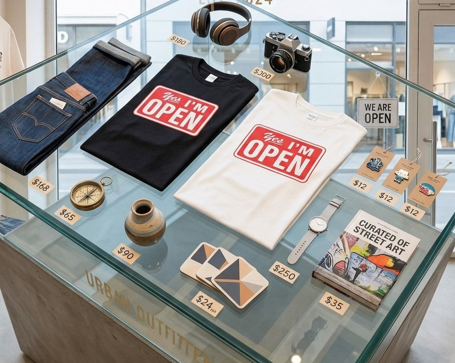 The "OPEN" graphic tee