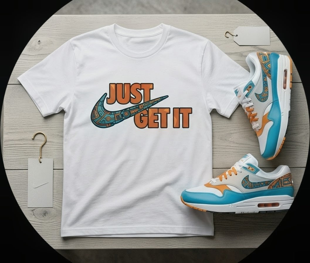 JUST GET IT ROBOTIC graphic tee