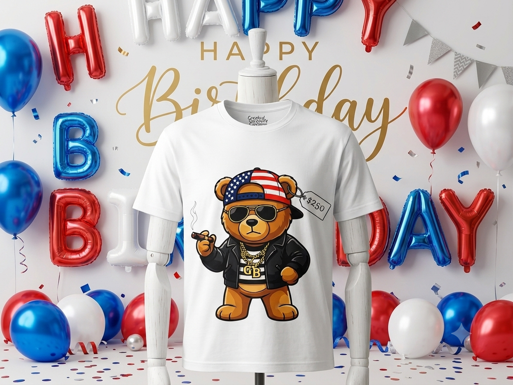 the "TEDDY ROCKS USA" graphic tee